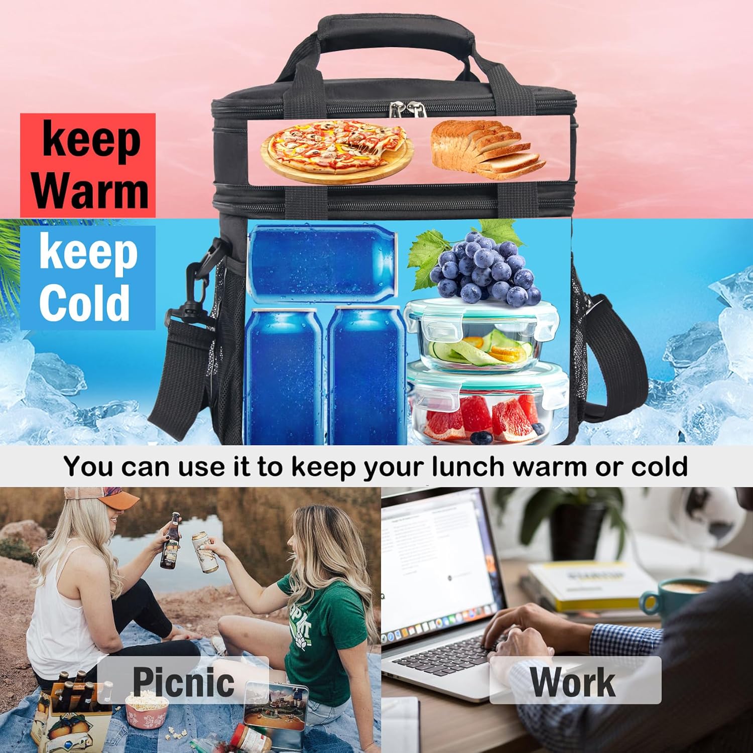 Detalle de JOINGO Lunch Box insulated lunch bag 16L 🍱