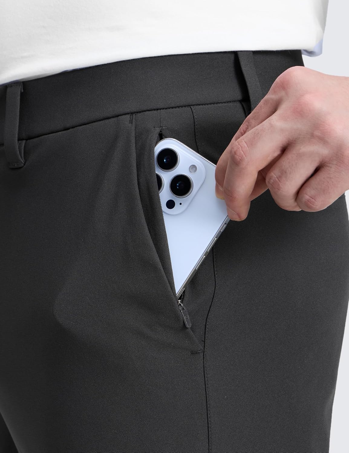 Detalle de Pantalon de golf extensible CRZ YOGA pour homme, coupe ajustée (entrejambe 71/76/81/86 cm)