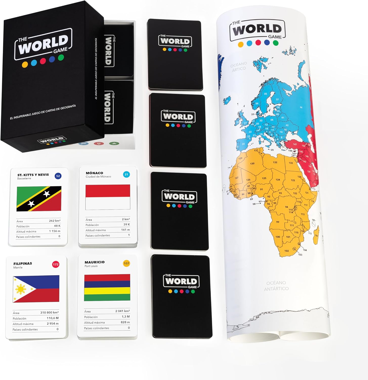 Thumbnail 3 de The World Game Juego de Cartas de Geografía (en español): países, banderas y capitales