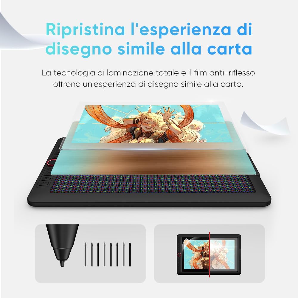 Thumbnail 1 de XPPen Artist 13.3 Pro V2 – Tavoletta grafica con schermo da 13,3” e 16.384 livelli di pressione, per Windows, ChromeOS e altro