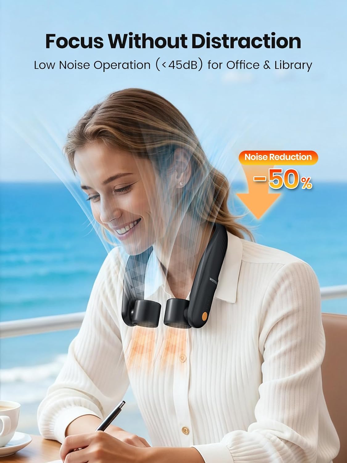 Thumbnail 6 de Warmco N4 5200mAh Rechargeable Neck Fan – The practical hands-free cooling companion