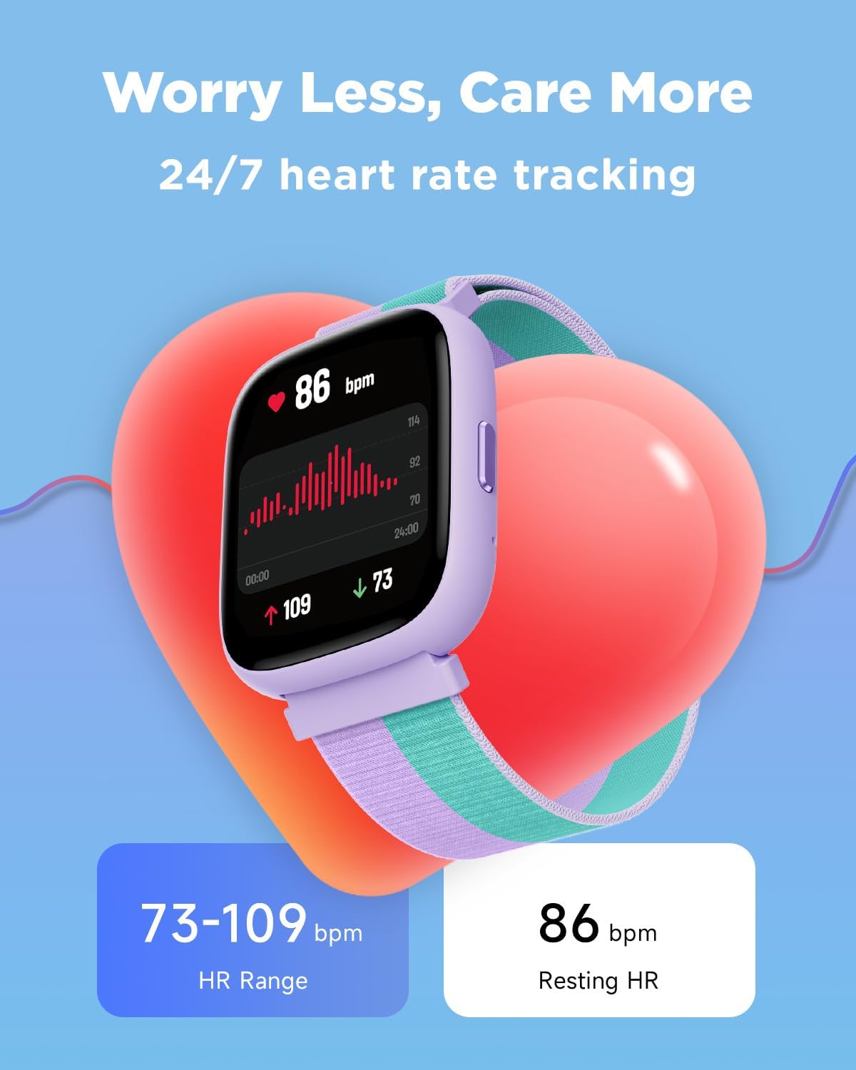 Detalle de BIGGERFIVE Kids Smart Watch (1.8" fitness watch) with heart rate, sleep tracking & IP68