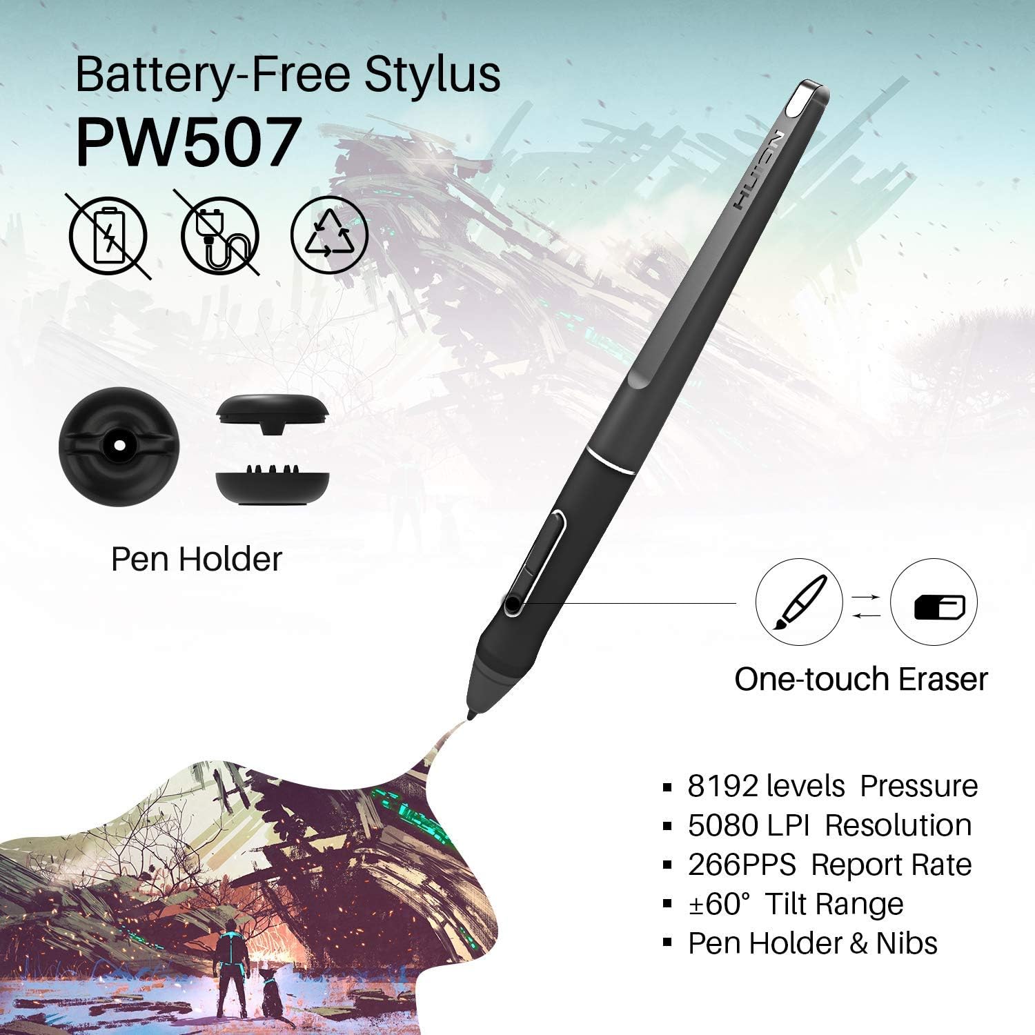 Detalle 2 de HUION Kamvas Pro 16 15.6-inch IPS Graphics Tablet with Anti-Glare Screen
