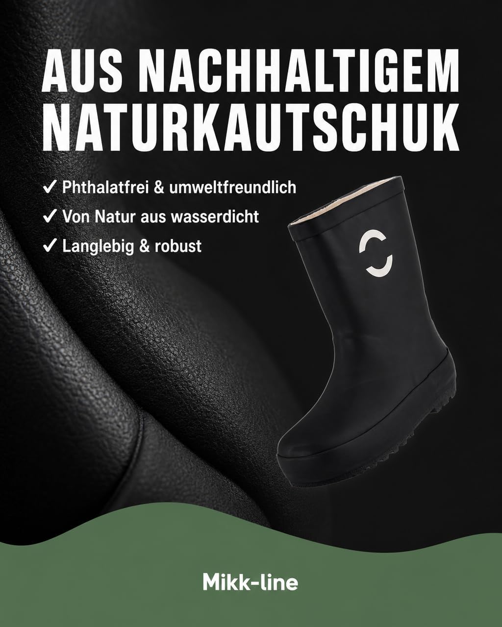 Detalle de Mikk-line Gummistiefel Kinder – wasserdichte Regenstiefel mit Reflektierenden Details