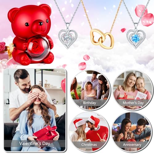 Thumbnail 6 de Aloskart Oso Rosa preservada con collar de corazón y caja de regalo