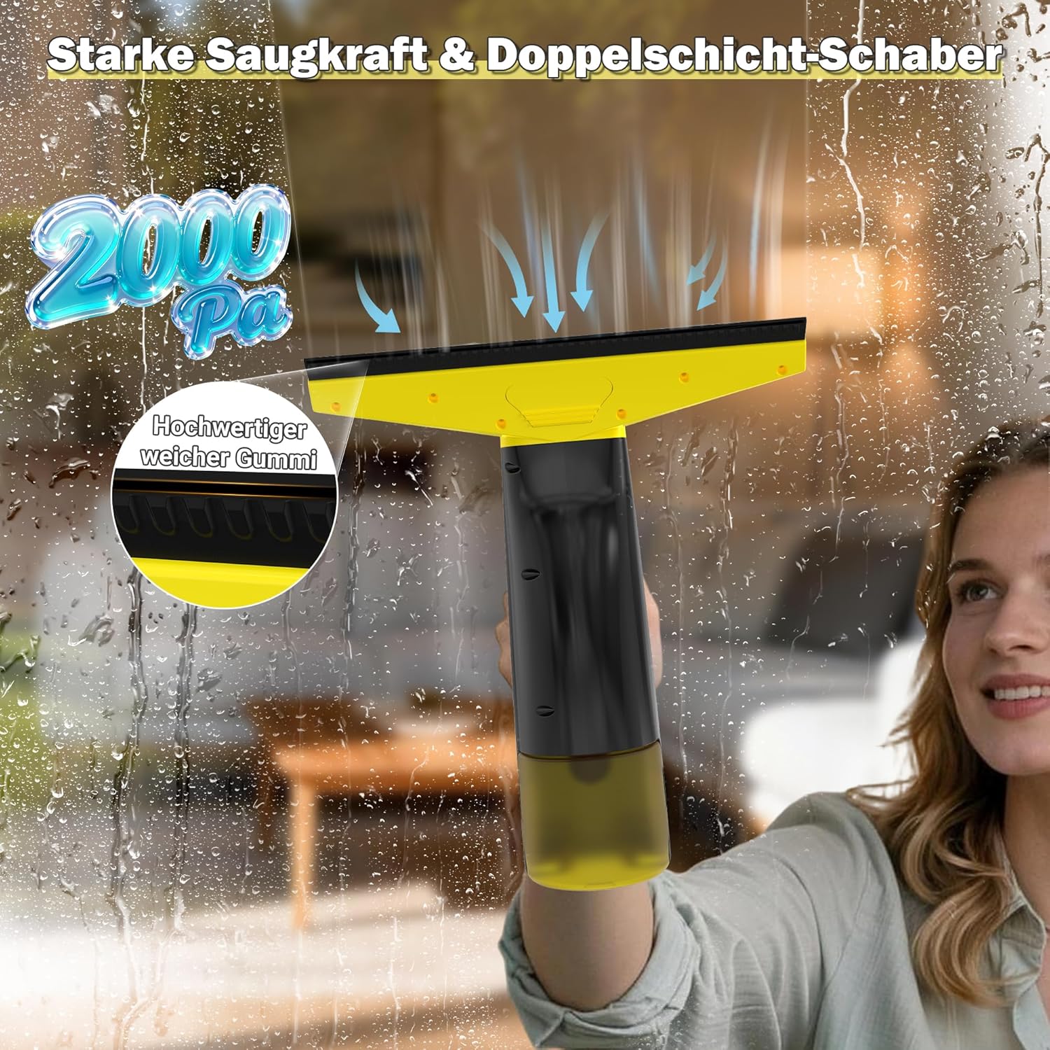 Thumbnail 1 de EAVE Fenstersauger Set – Akku-Fenstersauger mit 2000 Pa, 45 Min. Laufzeit, 28 cm Düse & 200 ml Wassertank