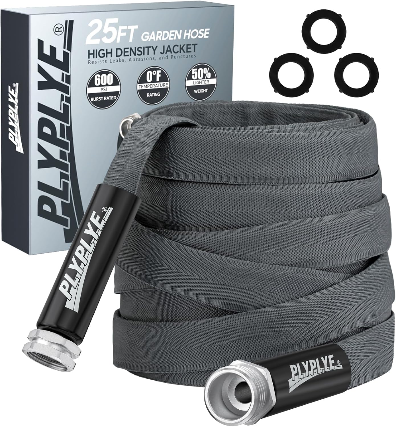 Detalle de PLYPLYE 25ft Garden Hose, TPU, 5/8-Inch, Drinking Water Safe