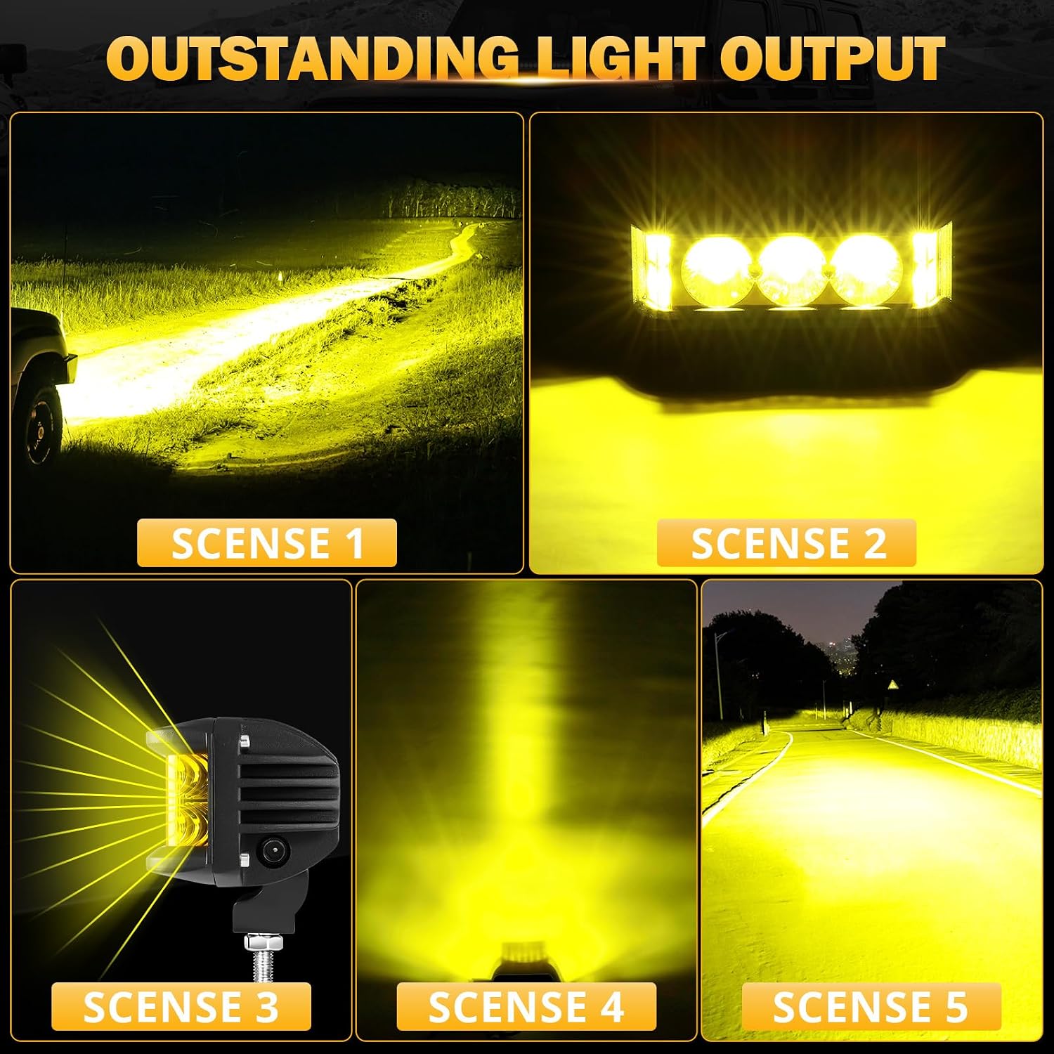 Thumbnail 3 de Auxbeam 5inch 68W Amber Fog Light