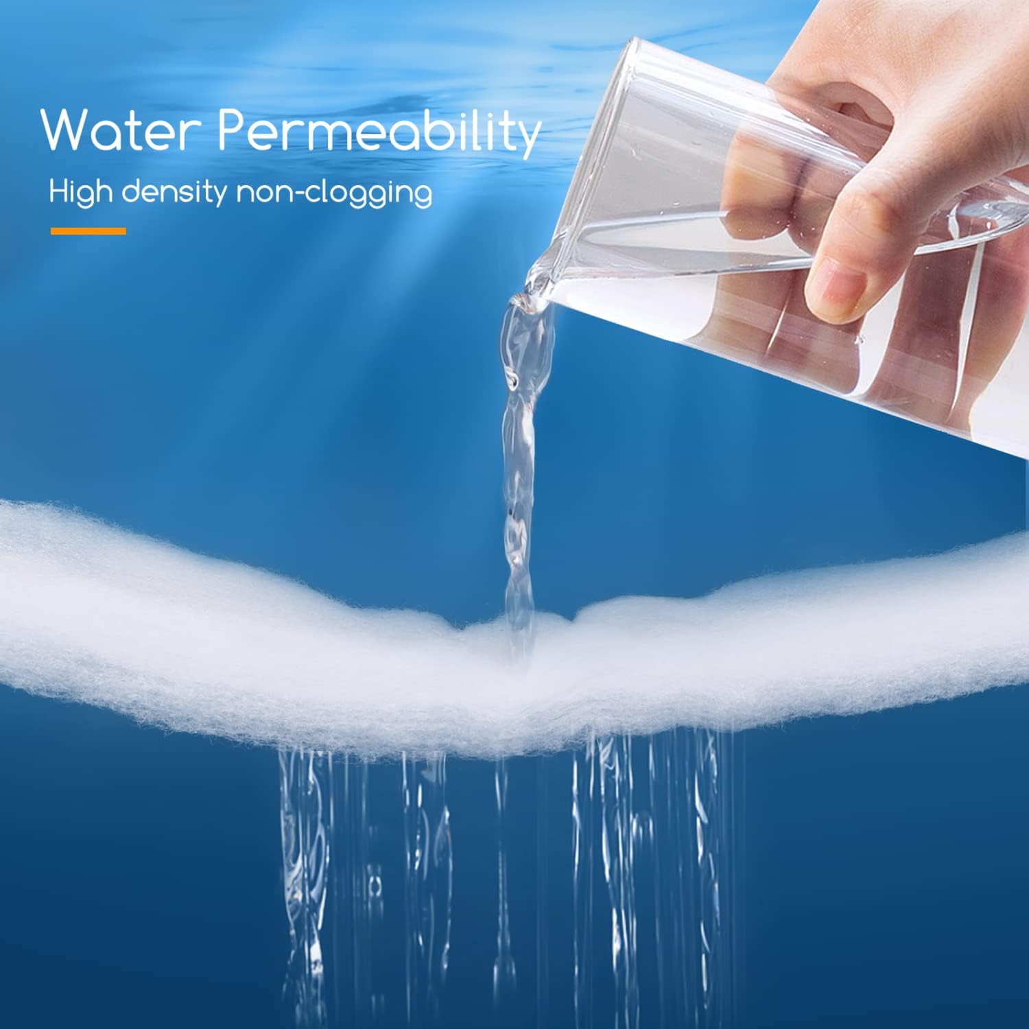 Thumbnail 1 de Nobleza filtro in cotone bianco per acquario, alta densità di spugna filtrante (L60×W30×H2,5 cm) tagliabile su misura