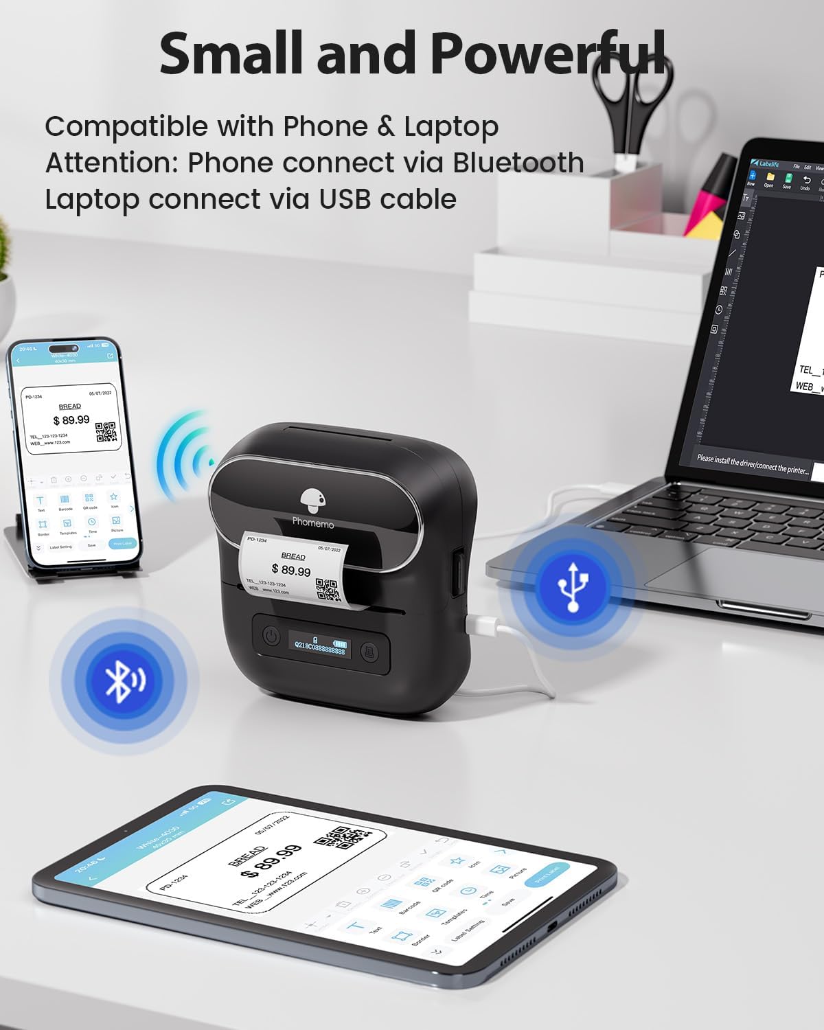 Detalle 2 de Phomemo M220 2200mAh Thermal Label Printer 📇