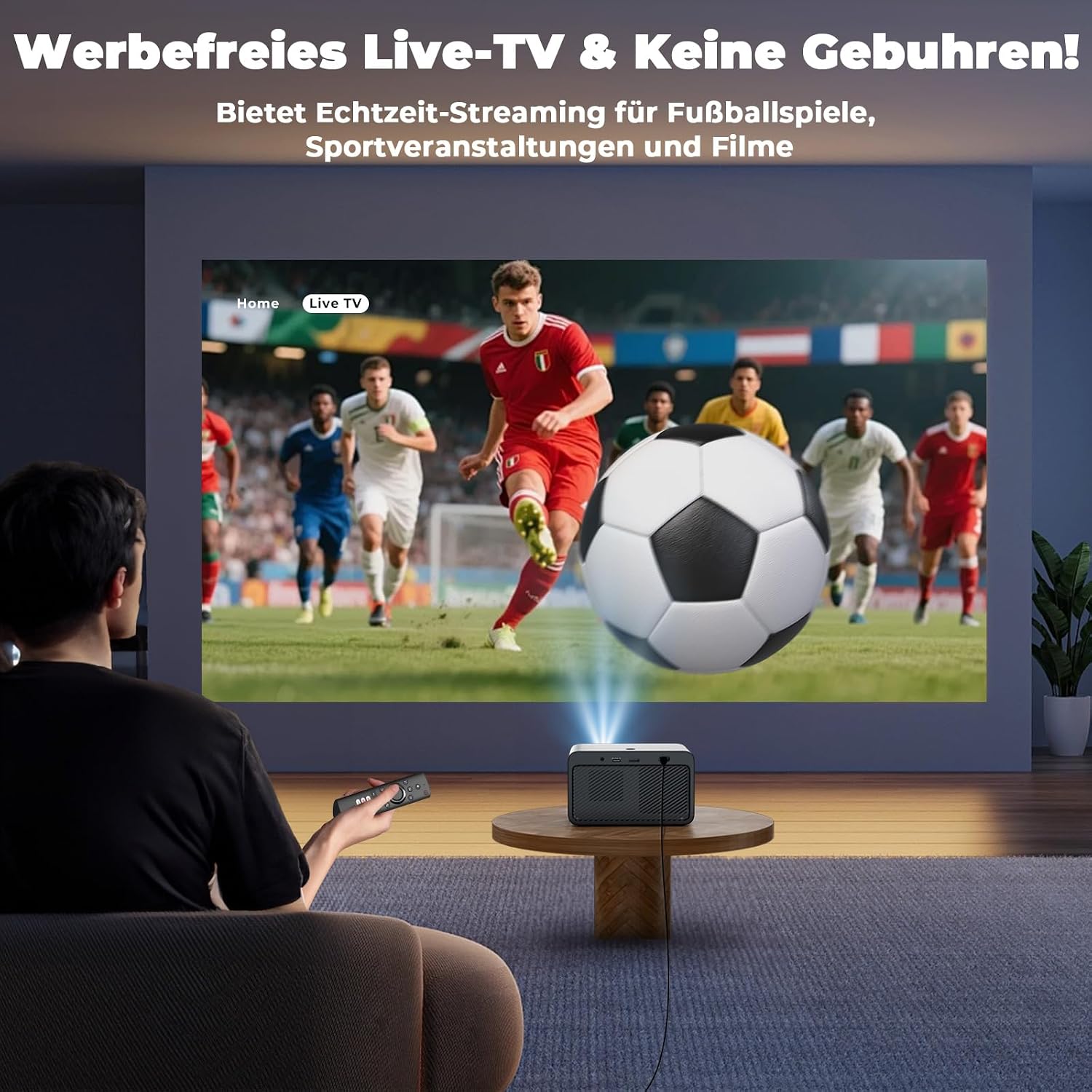 Thumbnail 1 de Beamer-4K mit Netflix-Kompatibilität und offizieller App – Kompaktprojektor für Heimkino 2026