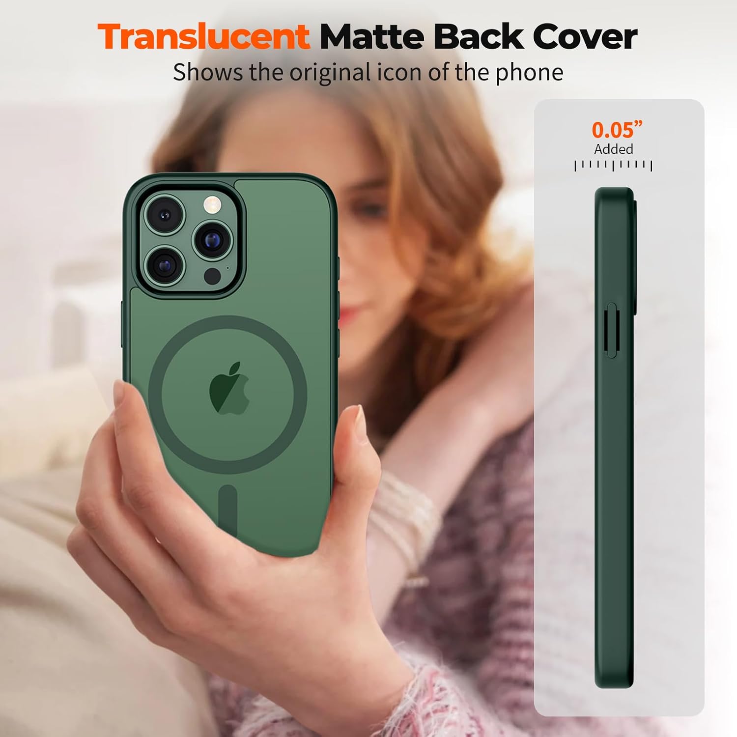 Thumbnail 6 de zapica Magnetic iPhone 13 Pro Case, Forest Green, MagSafe Compatible