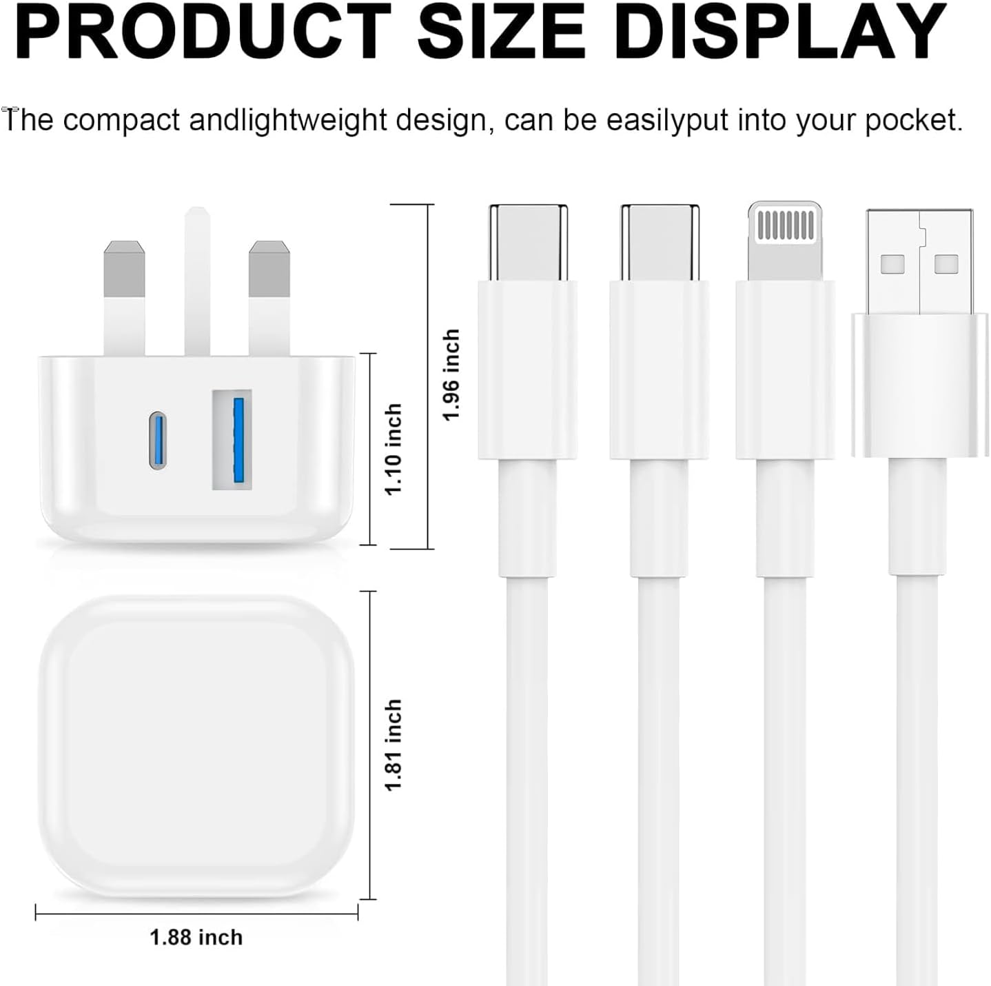 Thumbnail 5 de iPhone Charger Fast Charge USB‑C 1m Lightning cable