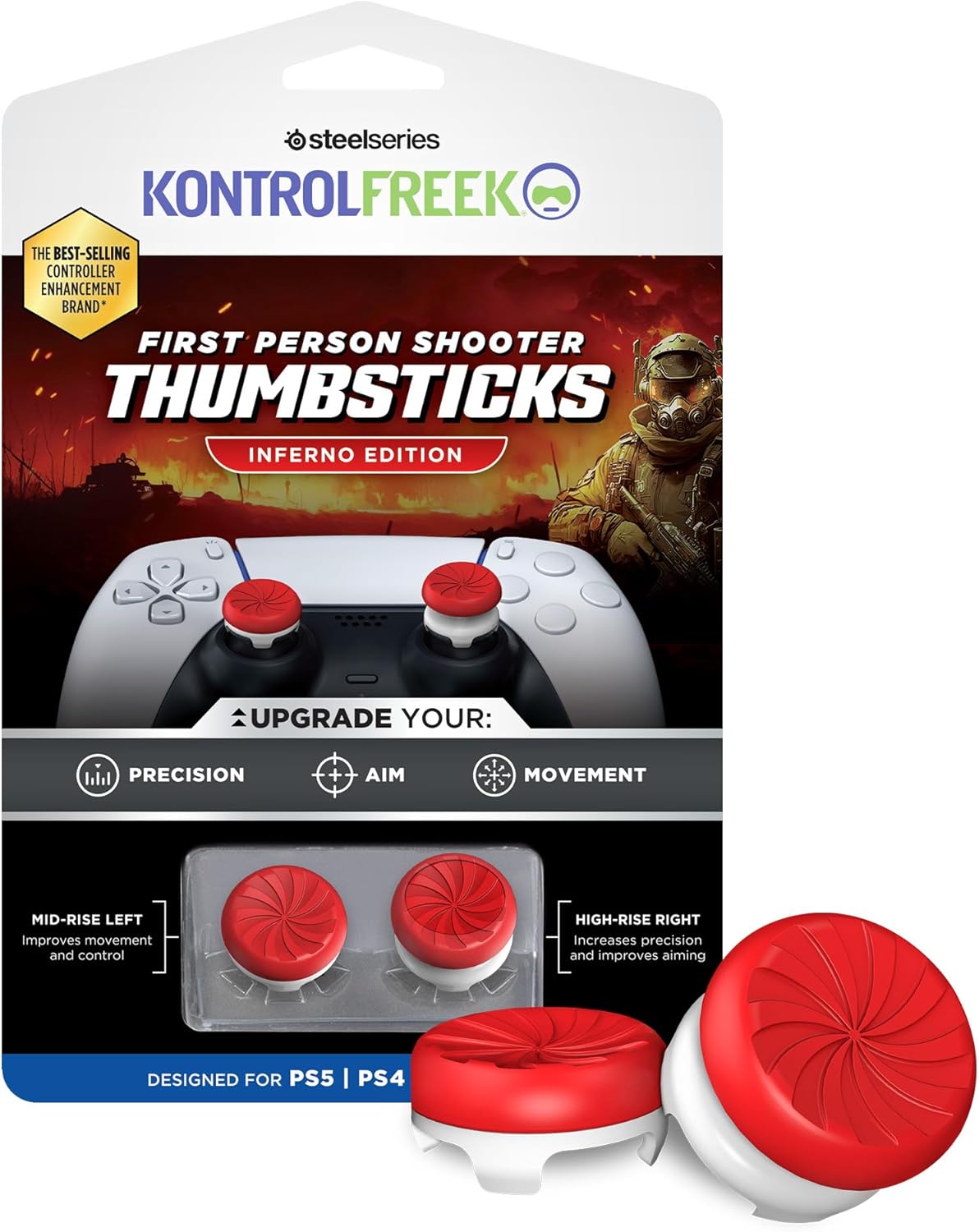 Thumbnail 6 de KontrolFreek FPS Freek Inferno grips pour manette Xbox (rouge) – rehausseurs haut & milieu