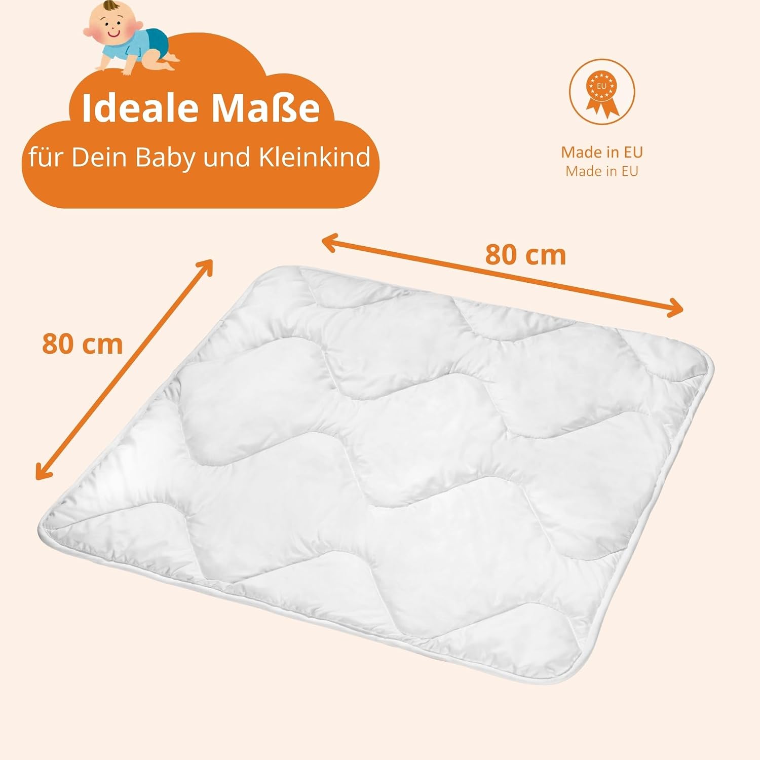 Thumbnail 1 de Sleepling Baby Bettdecke 80x80 cm – Ganzjahresdecke aus Mikrofaser, Oeko-Tex, Made in EU