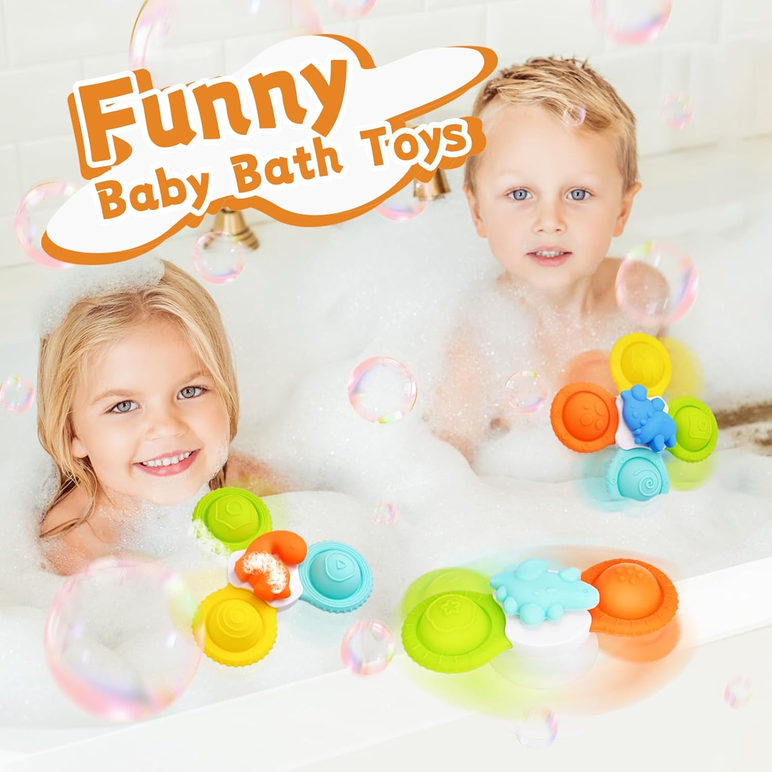 Thumbnail 4 de ECHOCUBE Suction Cup Spinner (3 pack) sensory bath toys for toddlers aged 3+
