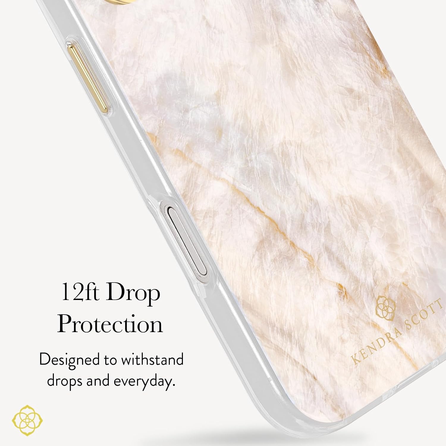 Detalle de Case-Mate Kendra Scott iPhone 18 Pro ケース シャンパンオイスターパール・MagSafe対応