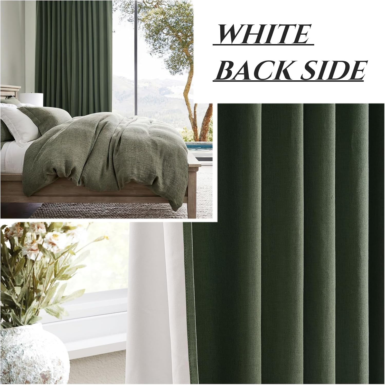 Thumbnail 5 de QJmydeco 84-Inch Blackout Curtains, Linen-Blend Pinch Pleat, 2 Panels