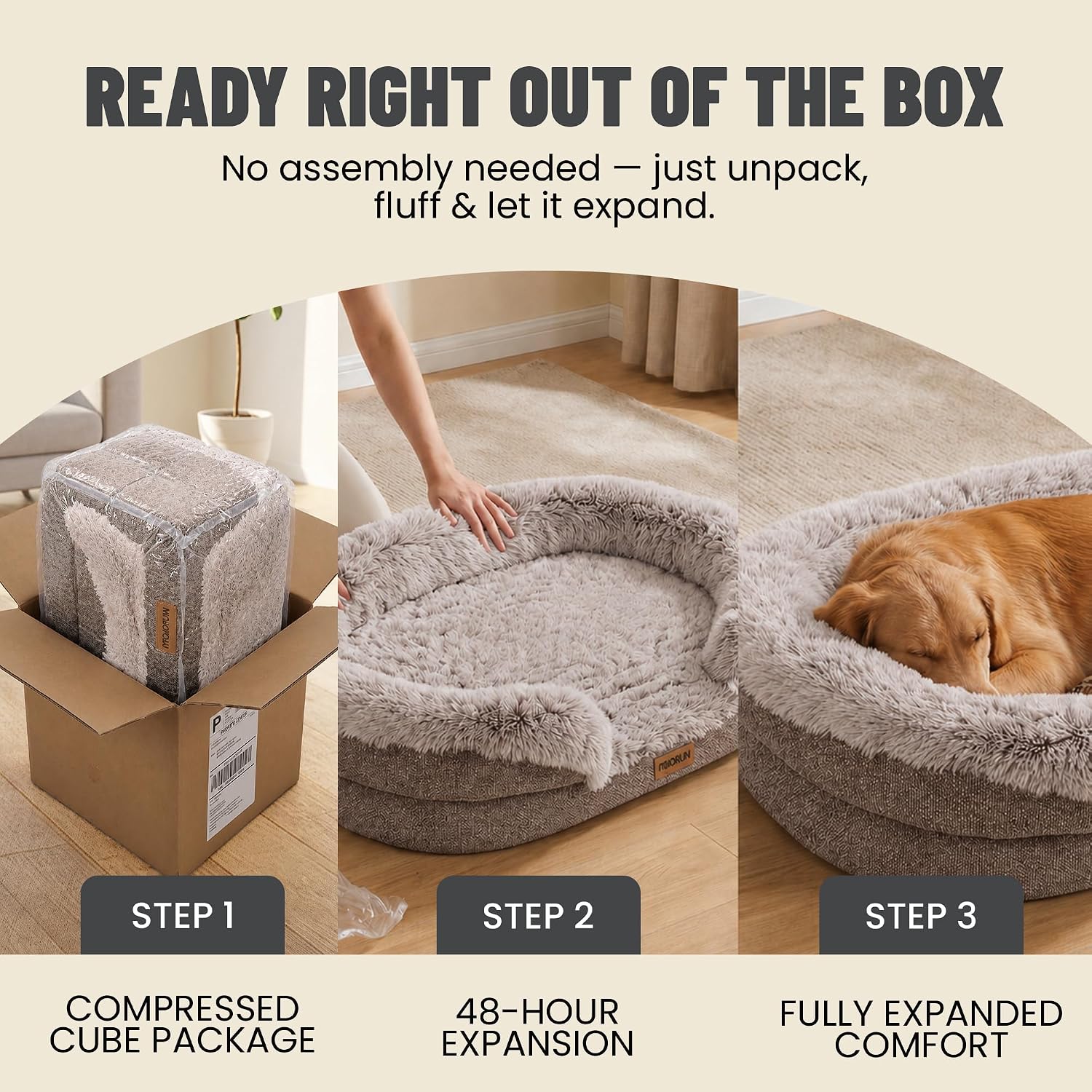 Detalle de Miorun Orthopedic Dog Bed, 43-Inch