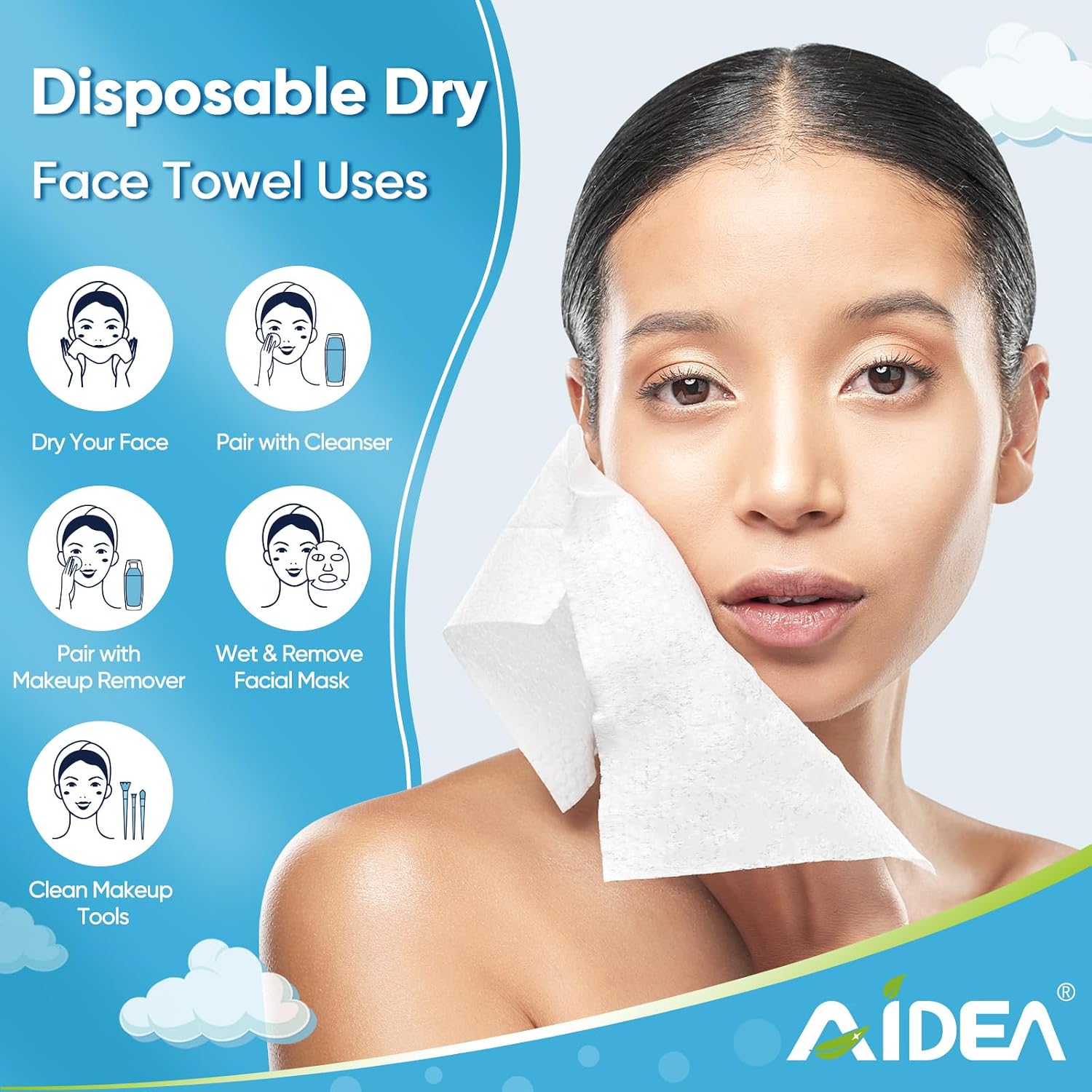 Detalle 2 de AIDEA Face Towels disposable 7.8 in