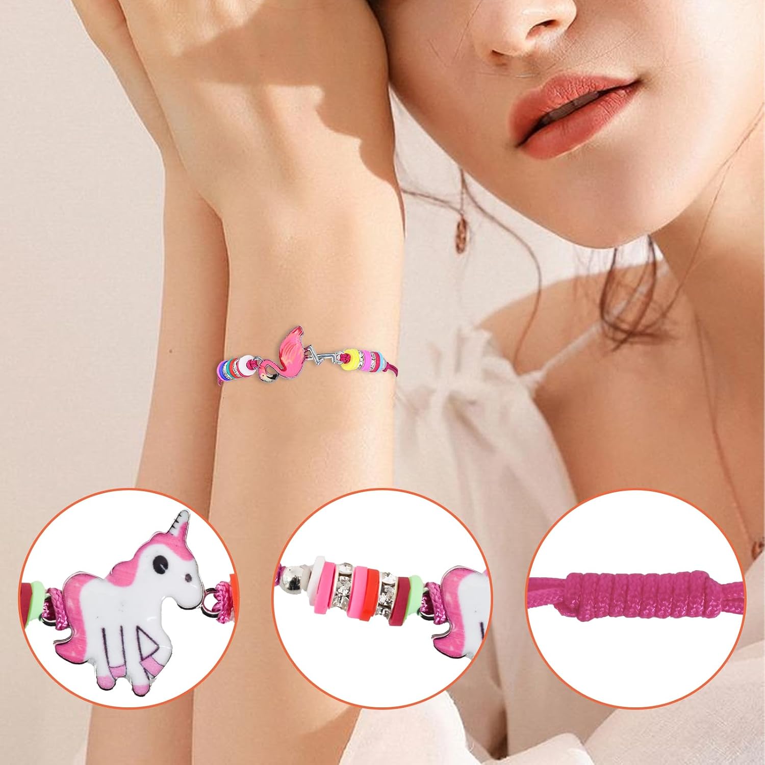 Detalle de SAVOSWEET Friendship Bracelets for Girls – 12 Pack: Adjustable Handmade Woven Paul–style Bead Bracelets