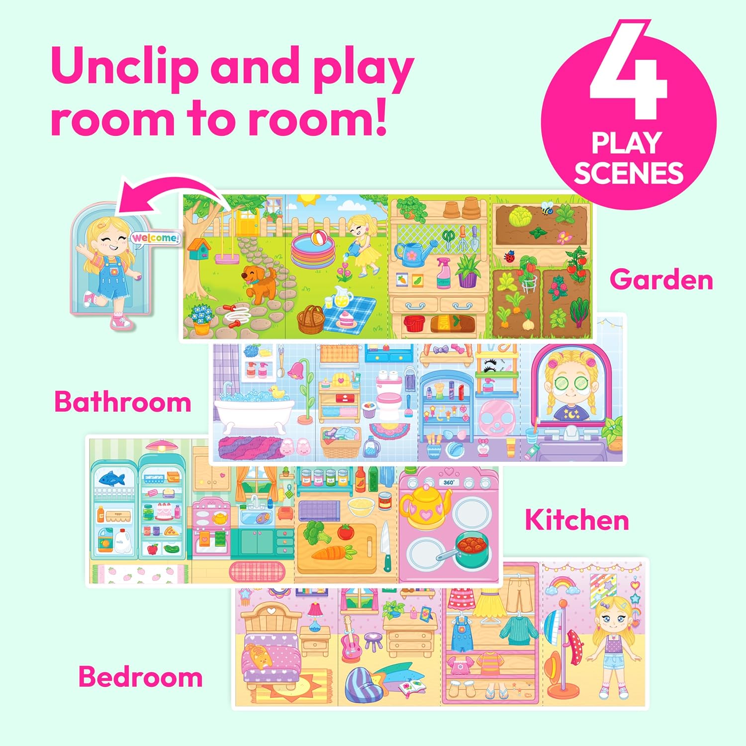 Detalle 2 de Klever Kits Reusable Sticker Book: My Dream Home with 200+ Washable Stickers