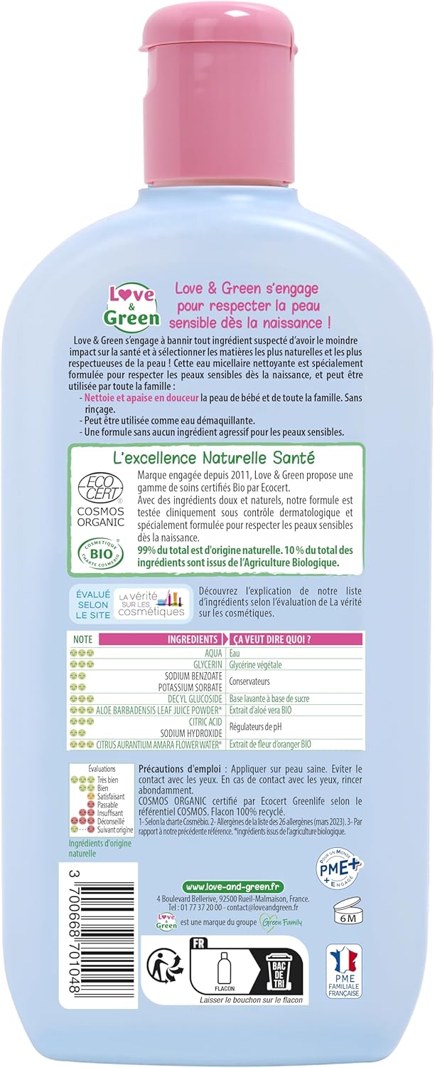 Thumbnail 1 de Love & Green Eau Micellaire Nettoyante Bio 0% – 500 ml, fabriqué en France