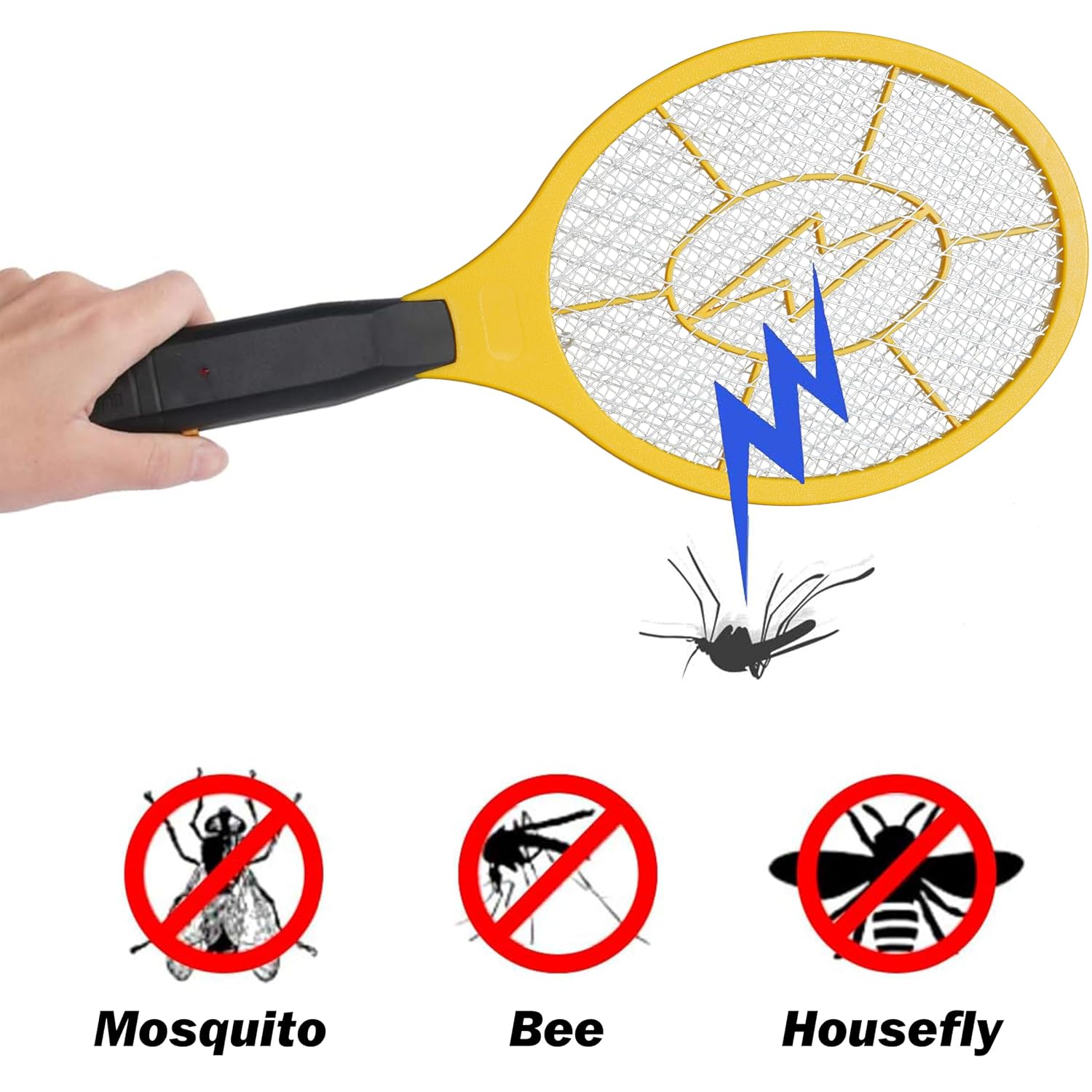 Detalle 2 de GameXcel 2-Pack Electric Fly Swatters with 3-Layer Safety Mesh