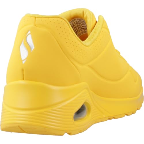 Detalle de Skechers Uno Stand Air, baskets femme jaunes en Durabuck et mesh