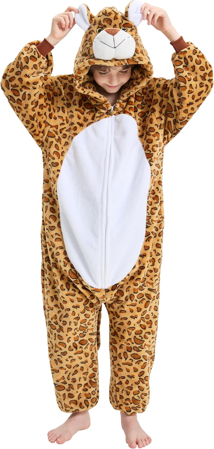 Detalle de LONULAIN WXETSY Kids’ Animal Onesie Pajamas, Flannel Fleece Hood