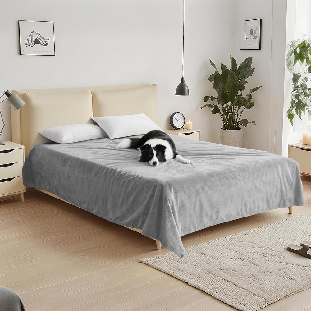 Detalle 2 de DUJUIKE wasserdichte Samt-Matratzenschoner (100% wasserdicht, atmungsaktiv) 200 x 230 cm, grau
