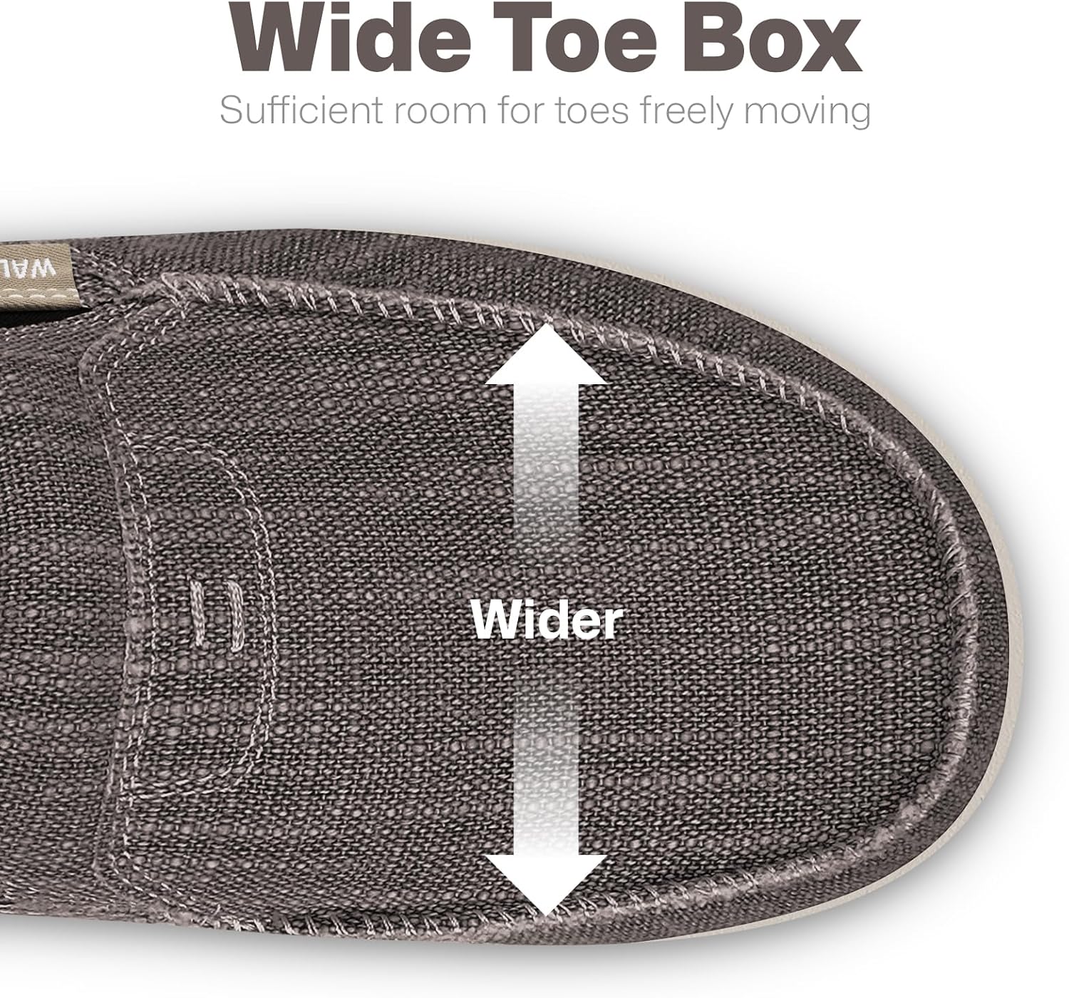 Detalle 2 de Mens Slip On Shoes: Canvas Loafers with Arch Support for Plantar Fasciitis & Pain Relief