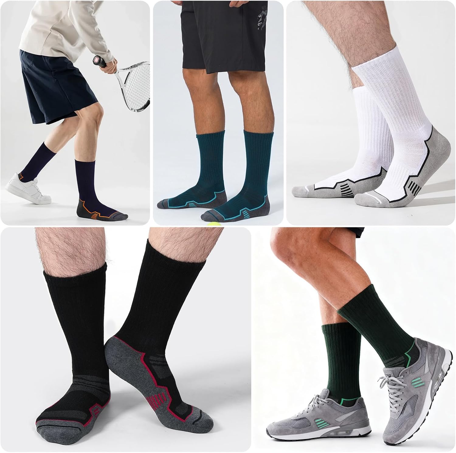 Detalle de ILovDaisy Mens Sports Socks 9-12 6-8: Cushioned, Breathable Crew Socks for Every Active Day