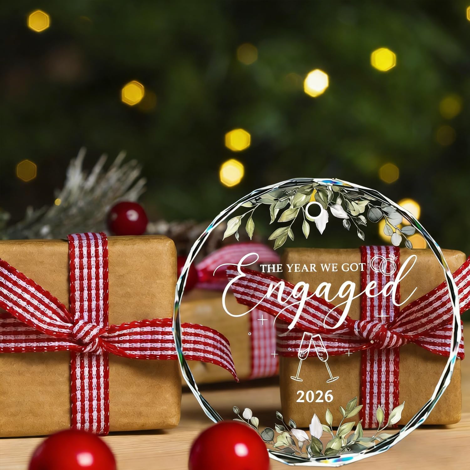 Detalle de Wedding Glass Ornament 2026