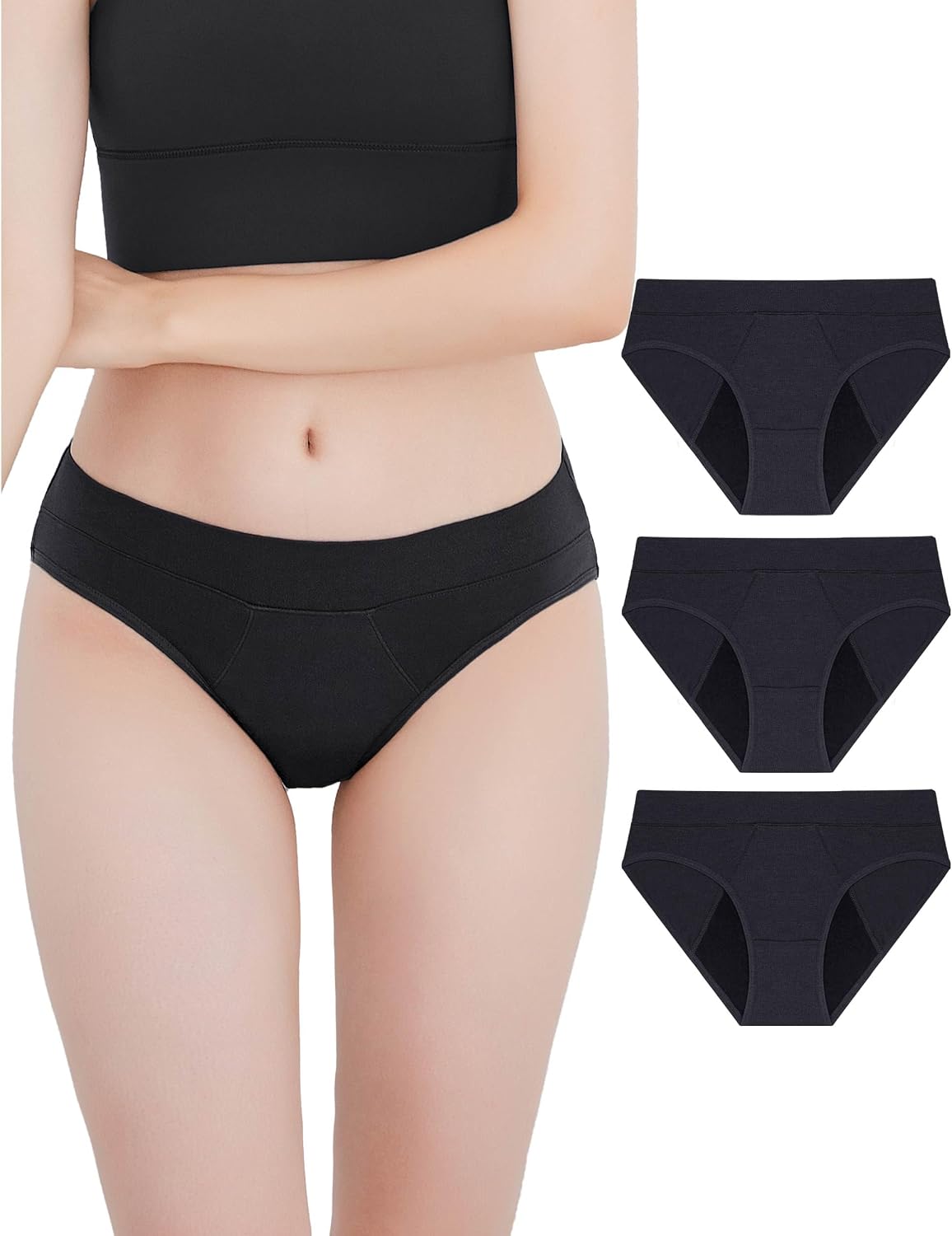 Detalle de Neione Periodenunterwäsche Hipster 3er Pack