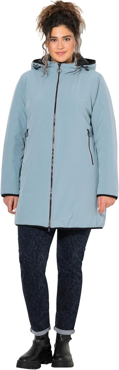 Detalle de Ulla Popken Hyprar Wende-steppjacke Reflektor, veste réversible à capuche amovible - lot de 1