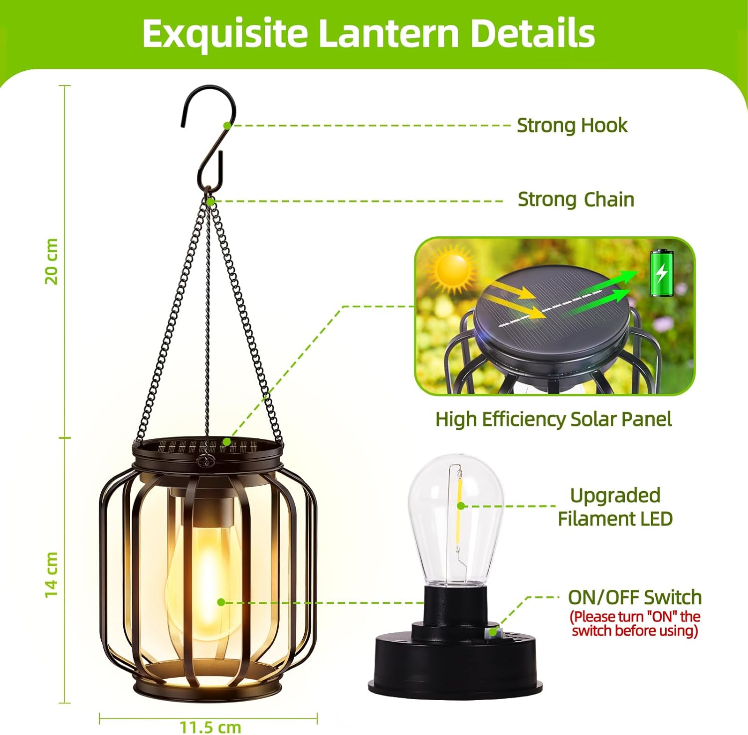 Thumbnail 2 de BUCASA Solar Lanterns 10-12 hours