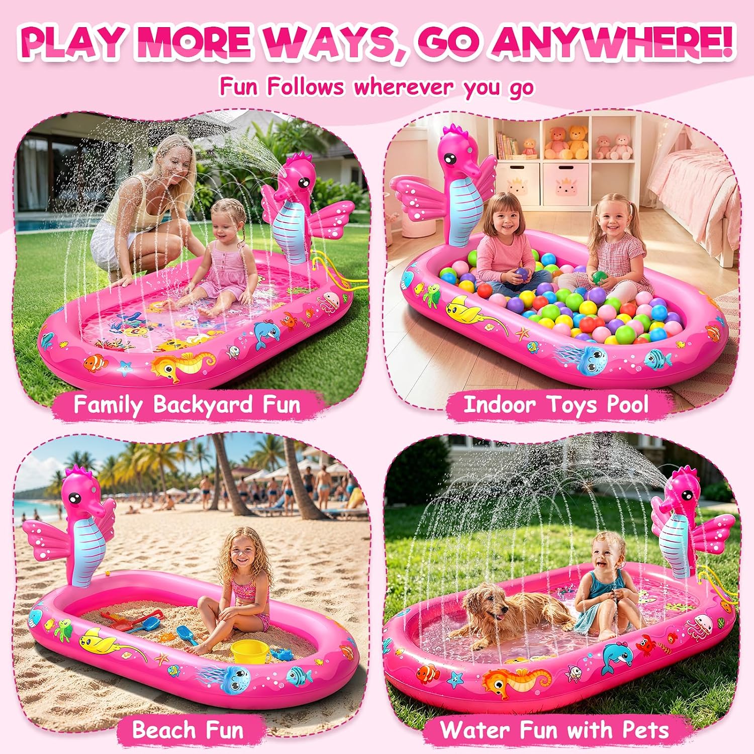 Thumbnail 6 de Inflatable Paddling Pool for Kids with 3-in-1 Haima Pattern