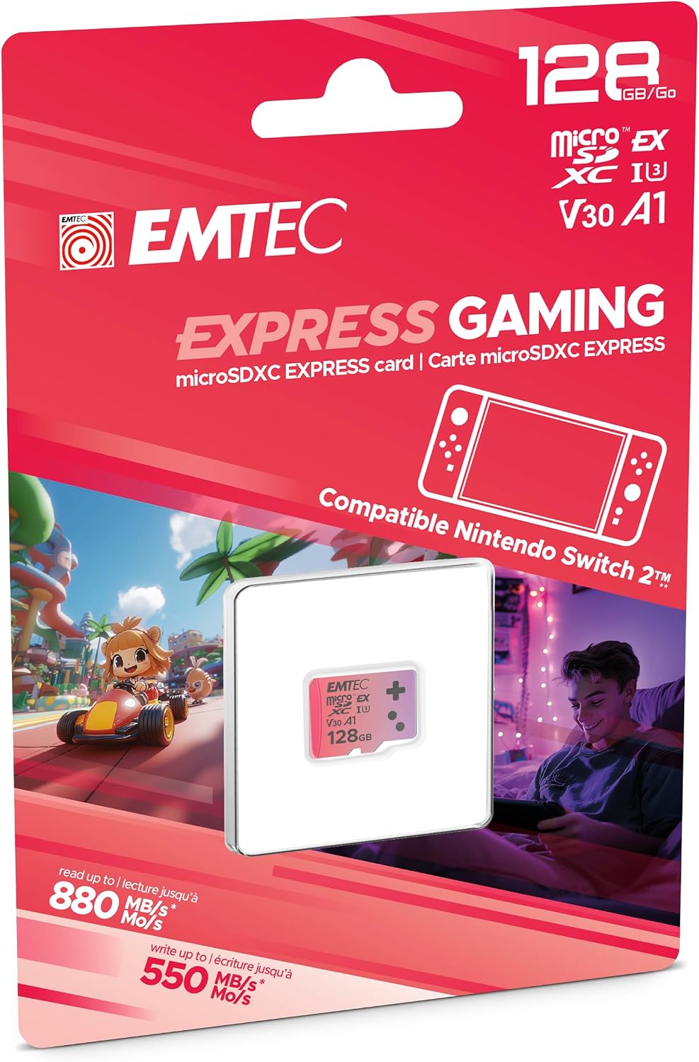 Detalle de EMTEC mSD EXPRESS UHS-I U3, karta microSDXC 128 GB do Nintendo Switch 2