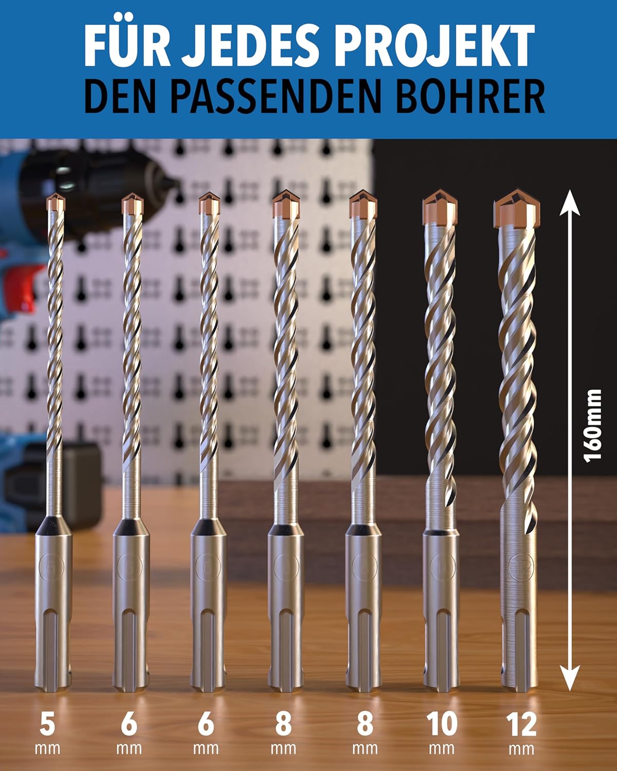 Detalle 2 de SDS Plus Betonbohrer-Set 7-tlg. Ø 5–12 mm x 156 mm