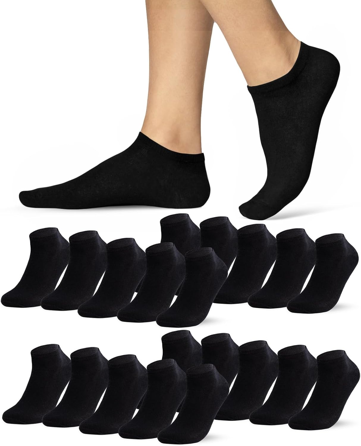 Thumbnail 6 de sockenkauf24 10 paia calzini corti tipo sneaker uomo e donna in cotone traspiranti