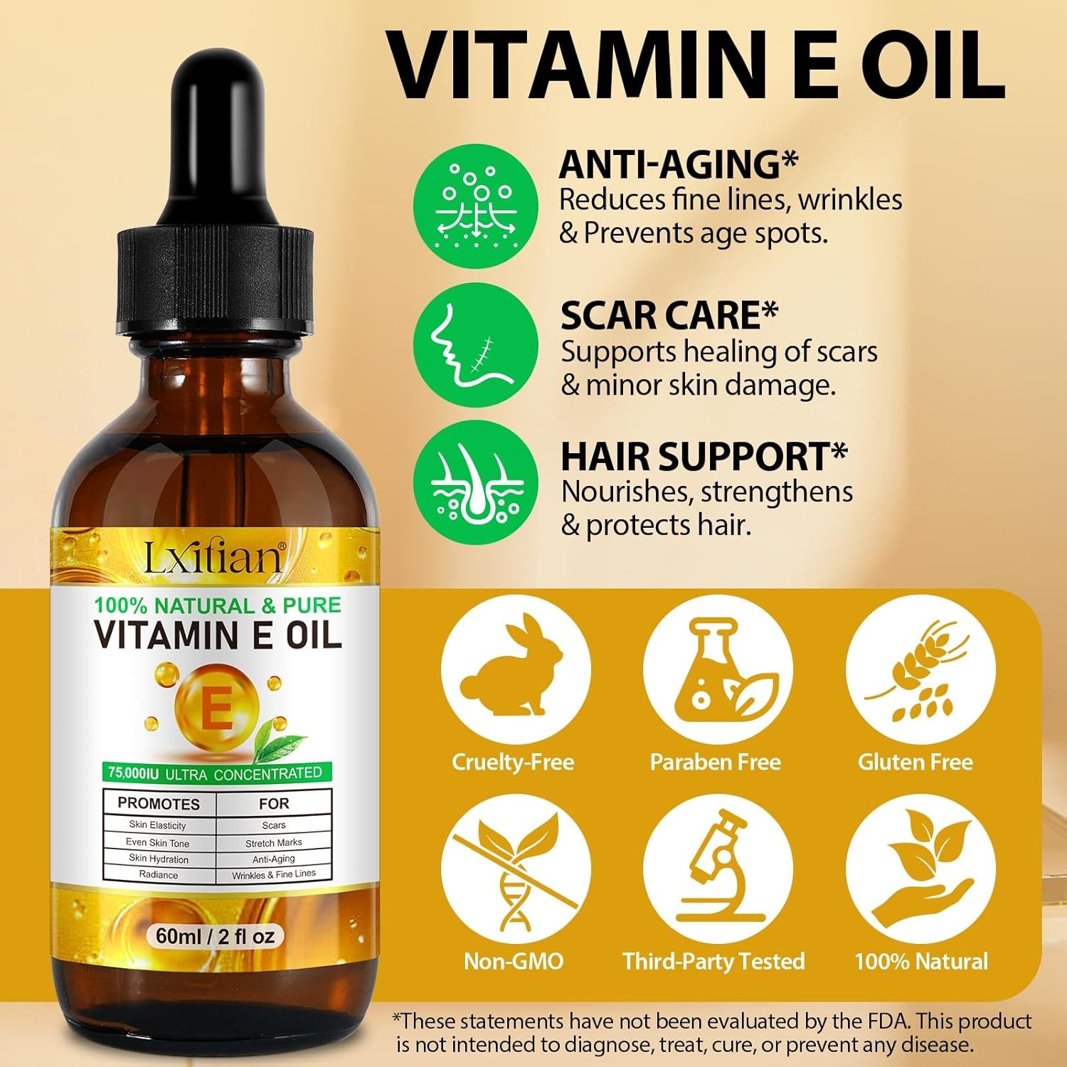 Thumbnail 6 de Vitamina E Líquida Pura 75.000 UI para piel y cabello