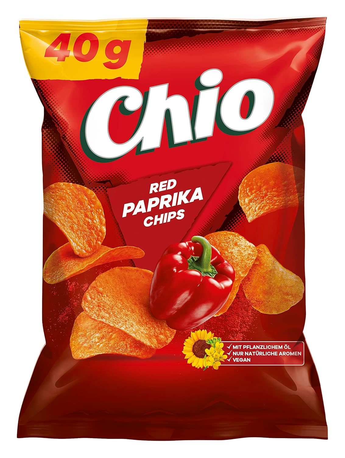 Detalle de Chio Chips Red Paprika 12x40 g – knusprige, glutenfreie Paprika-Chips