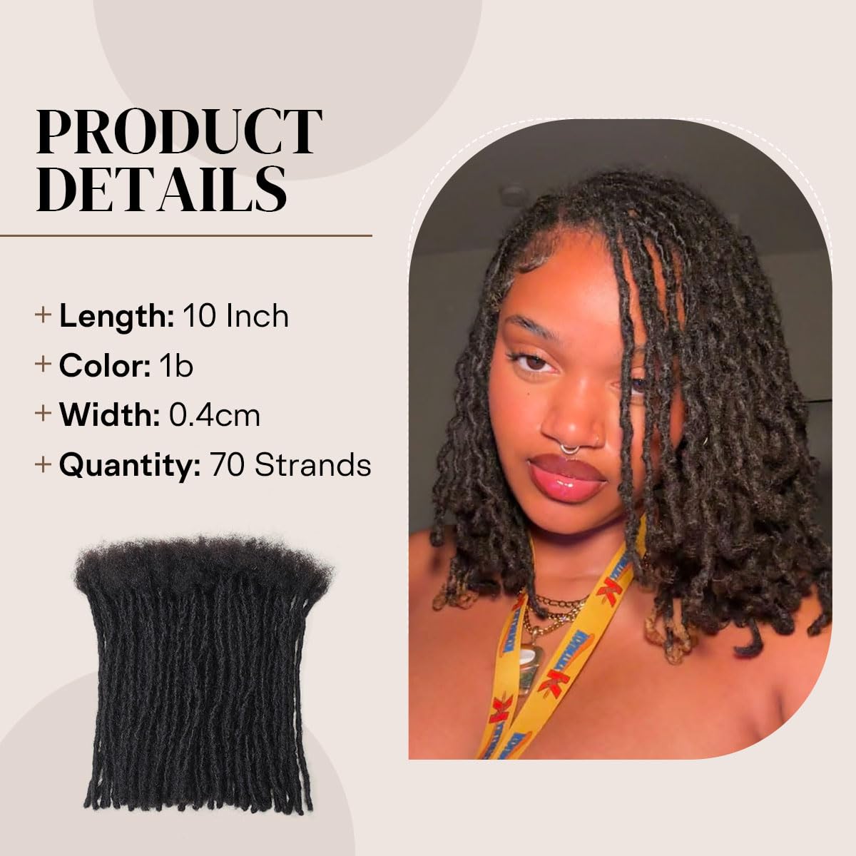 Detalle de Siphis Human Hair Loc Extensions, 10 Inch