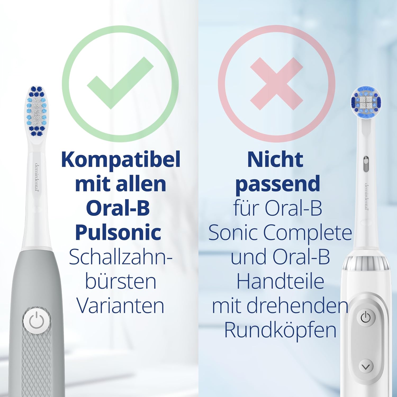 Detalle 2 de Aufsteckbürsten von demirdental für Oral-B Pulsonic (Medium) – 10er Pack Ersatzbürsten in Weiß