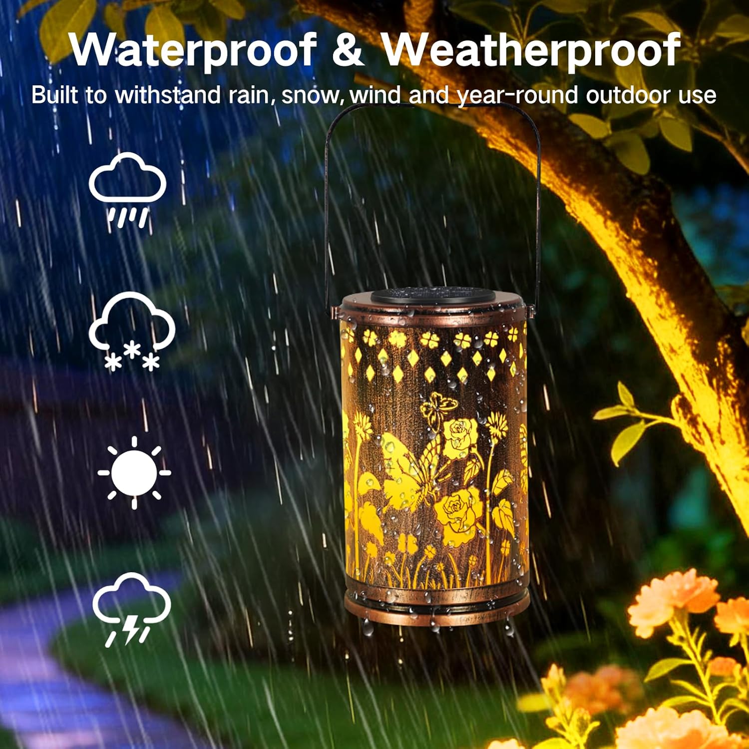 Thumbnail 4 de OUTONLIFE Butterfly Solar Lantern Garden Ornaments – waterproof hanging solar lights