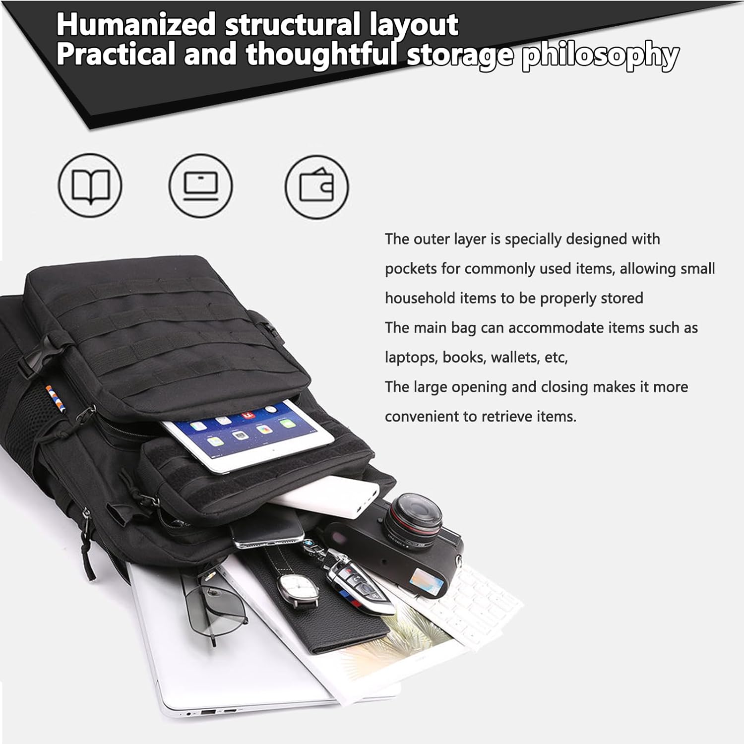 Thumbnail 4 de Lesbyit 36L Waterproof Hiking Backpack – 600D Oxford, breathable comfort with rain cover and multiple pockets