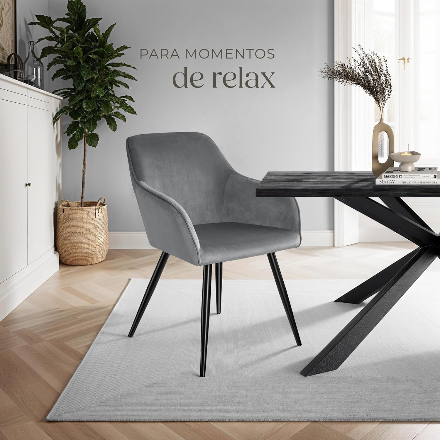 Thumbnail 1 de tectake® Silla Tapizada en Terciopelo 1 unidad