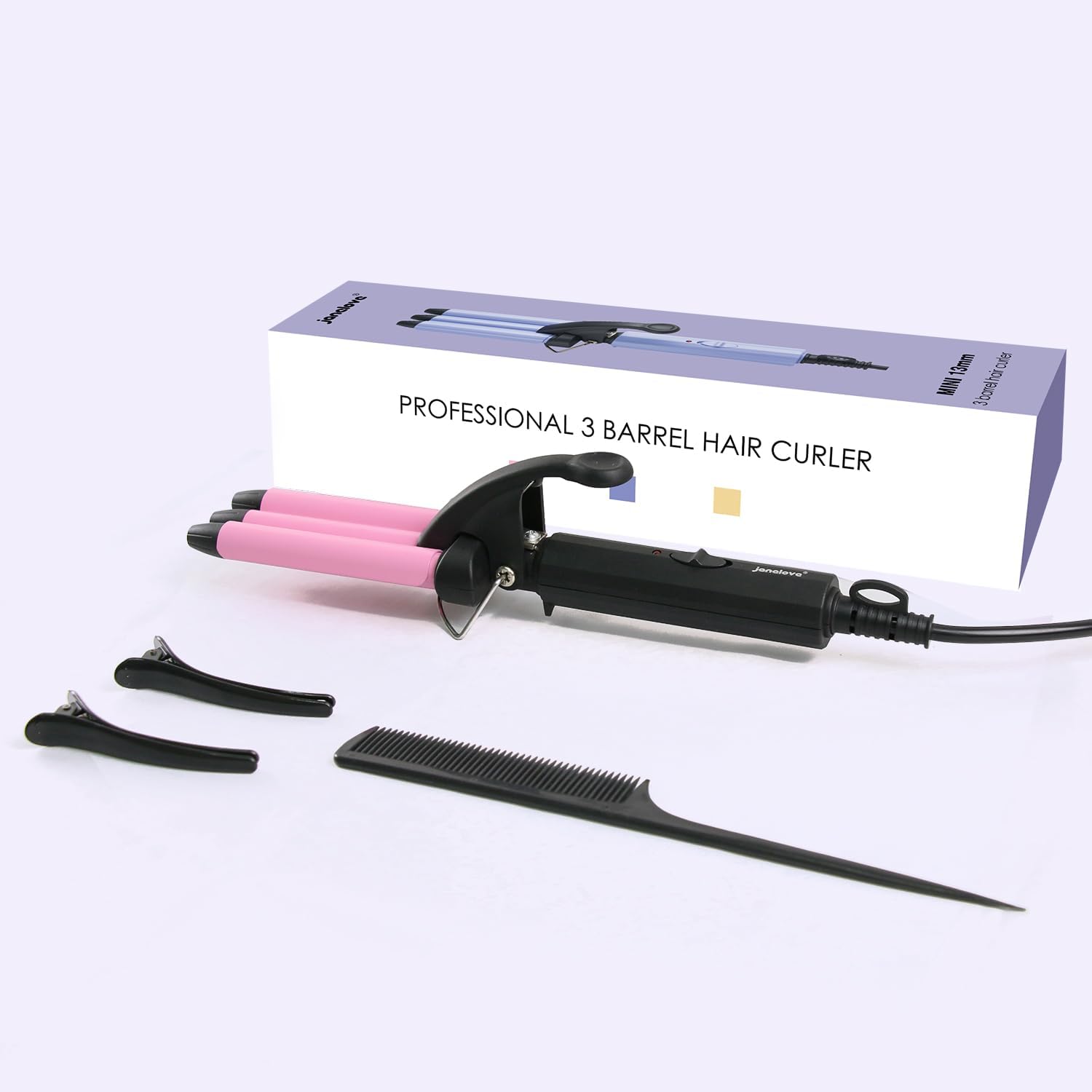 Thumbnail 5 de janelove 3 Barrels Mini Hair Waver 13mm Pink