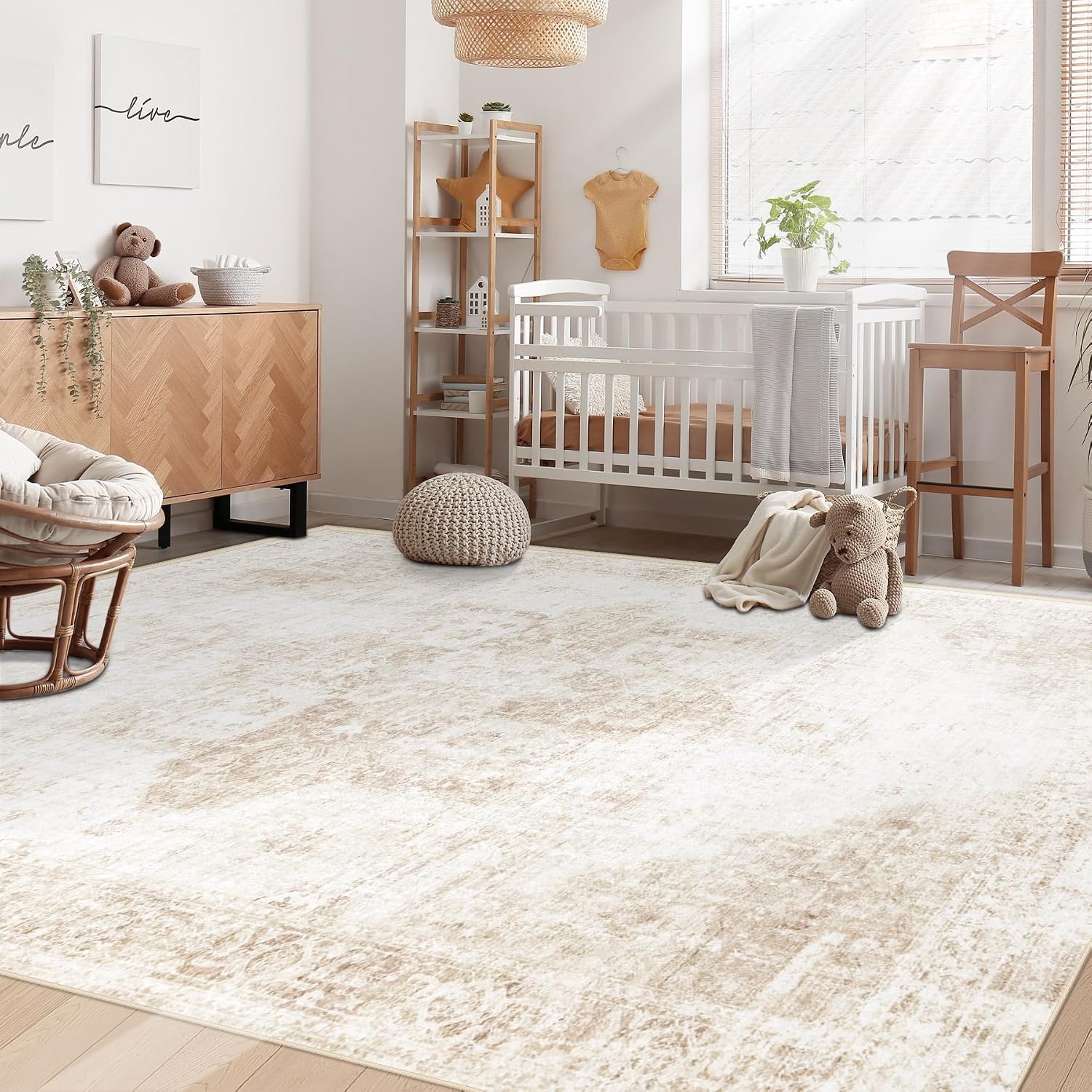 Detalle de Area Rug 5'x7' Washable Vintage Boho Medallion Rug 🏡